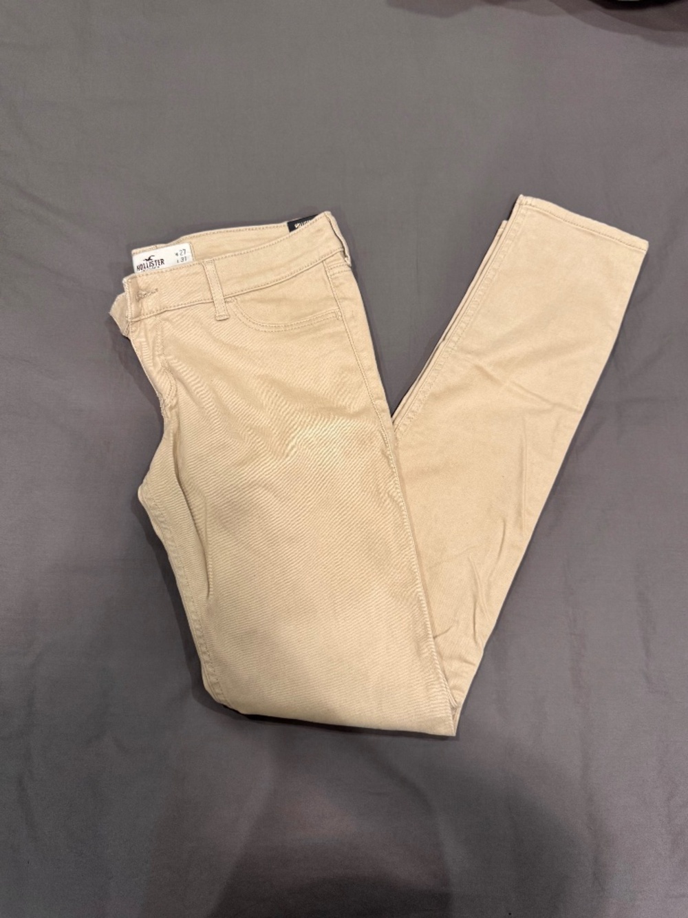NWT Hollister Khaki Super Skinny Pants Beige Tan Chinos 5R 27